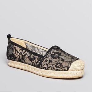 • STUART WEITZMAN MESHUGA LACE ESPADRILLE FLAT •